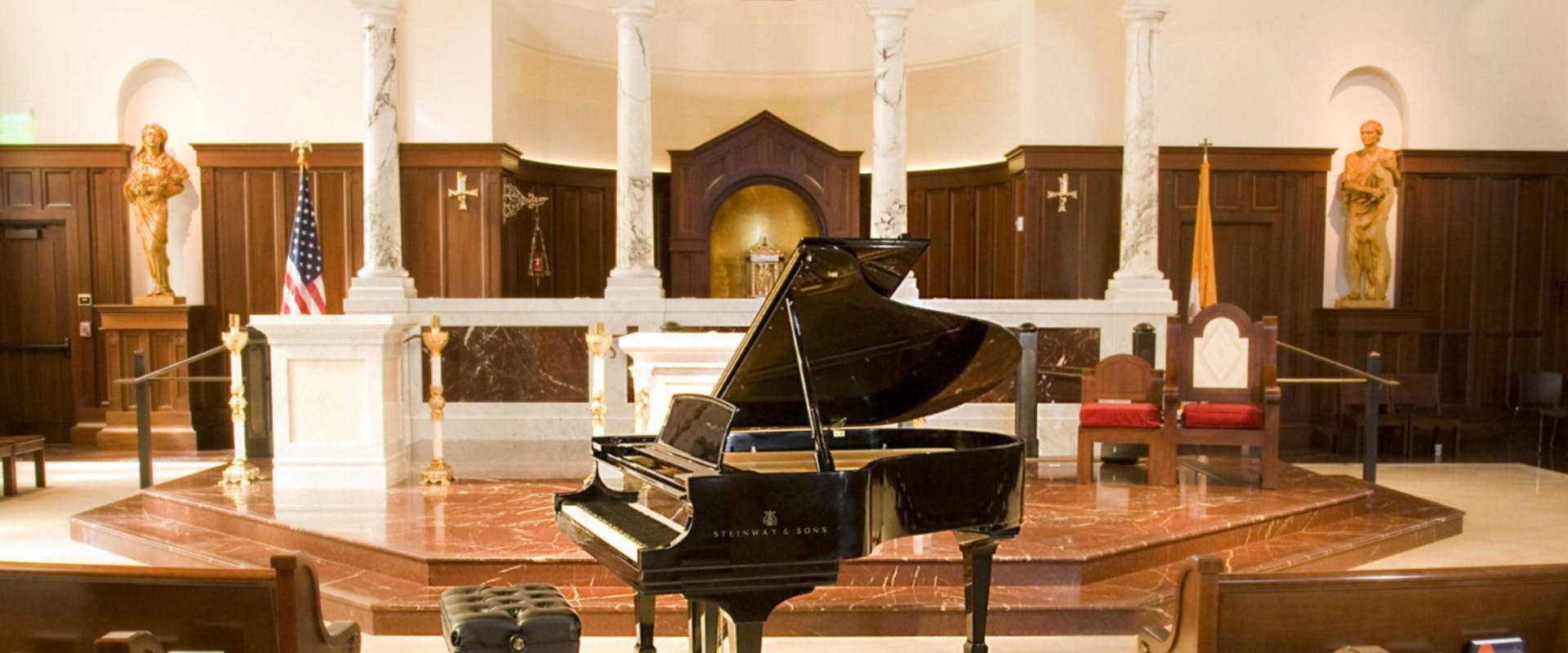 Grand piano within a house of worship