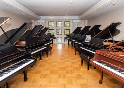 Interior of piano store